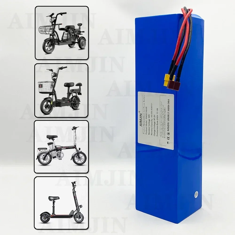 

16S3P battery pack New 60V 10.5Ah battery 10500mah 18650 1500W high-power lithium battery with built-in BMS lithium-ion