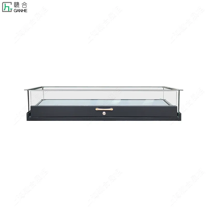 Single-layer glass display cabinet, cloakroom jewelry table, desktop cabinet, countertop glass cover, household
