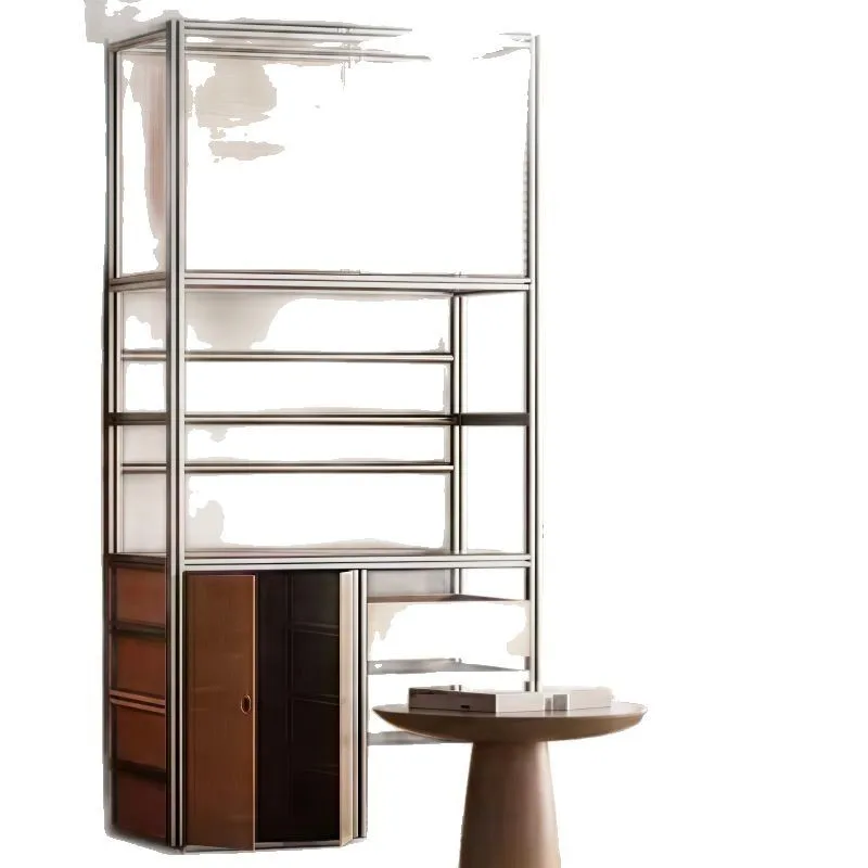 Aluminum Profile Birch Display Cabinet Simple Modern Restaurant Wall Glass Cabinet