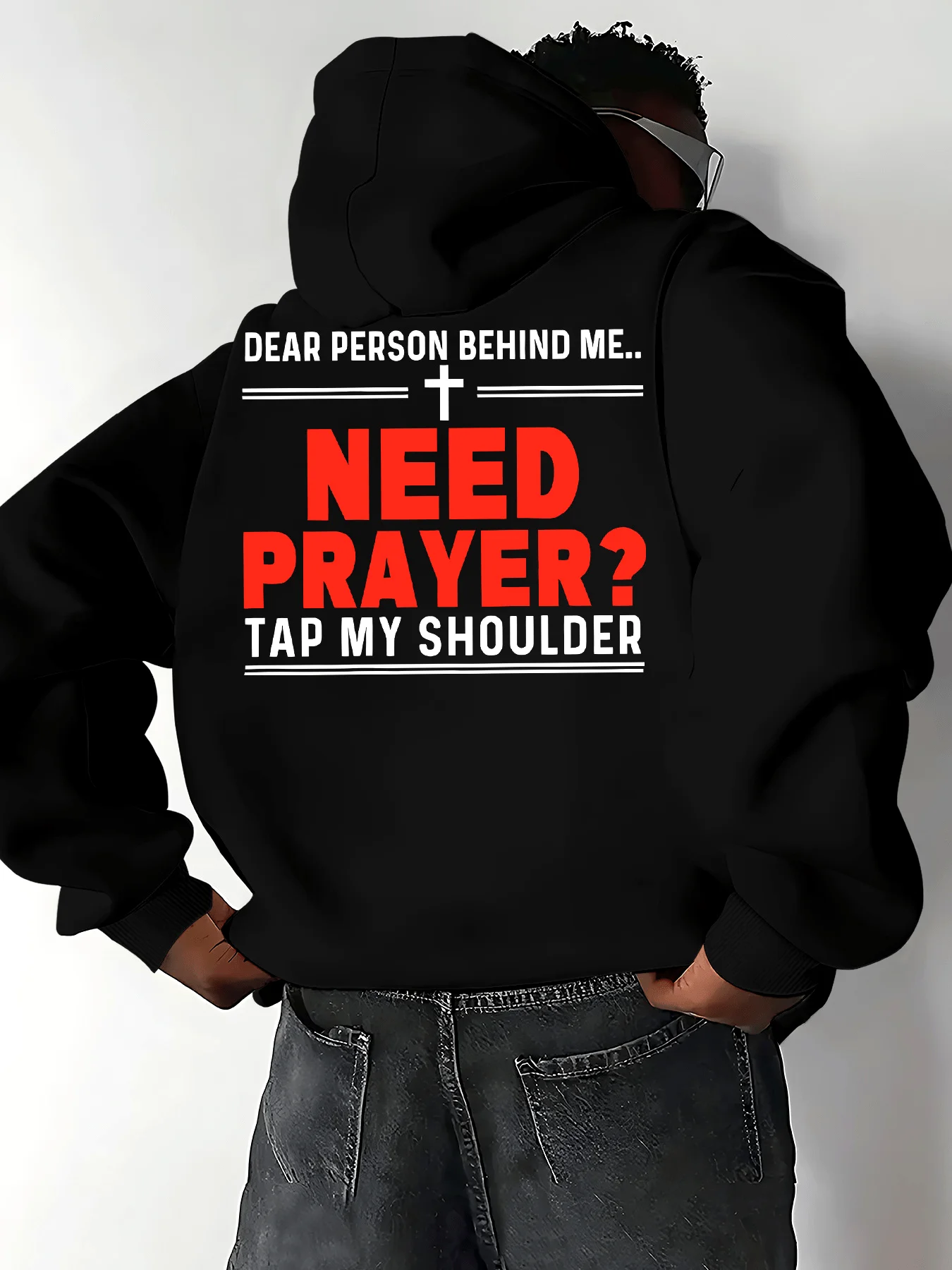 Personality Trend Text Print Men Hooded Sweatshirt Autumn Winter Daily Outdoor Sports Loose All Build Leisure Warm Street Style