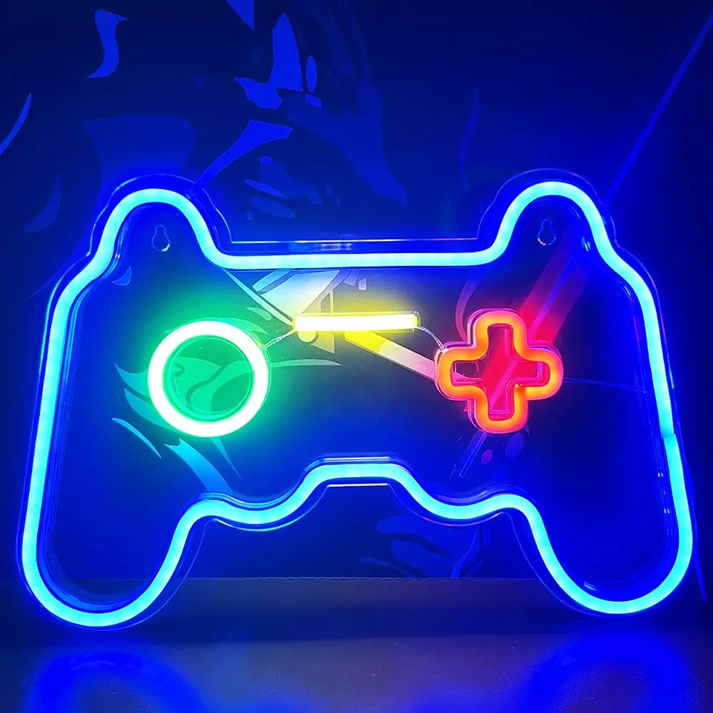 Gamepad Shape Neon Sign for Gaming Room Wall Decoration Game Controller LED Night Light Best Gamer Gifts for Teen Boy Room Decor