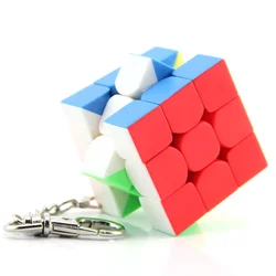 Mofangjiaoshi-Mini llavero de cubo pequeño para niños, juguete de cubo inteligente, decoración creativa, 3x3x3, 3cm