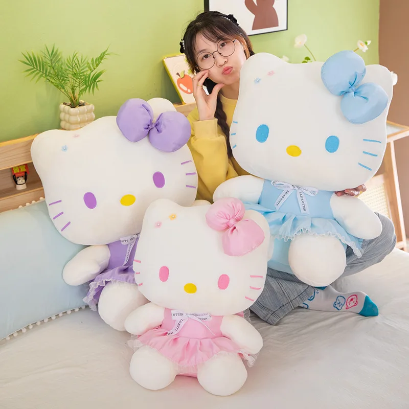 لعبة كاواي سانريو القطيفة المحشوة دمية هالو كيتي اللطيفة في فستان الأميرة هدية عيد ميلاد للأطفال للفتيات والأزواج