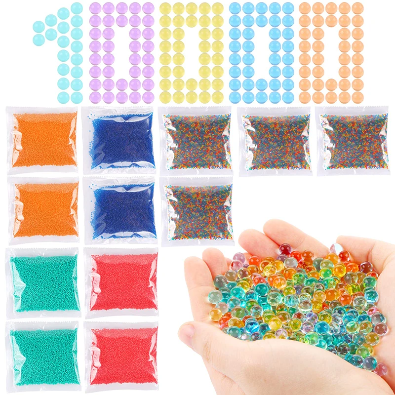 10000pcs/bag 7-8mm Gel Balls Crystal Water Balls Hydrogel Polymer Beads Gel Bullets Flower Vase Filler Beads Home Decor