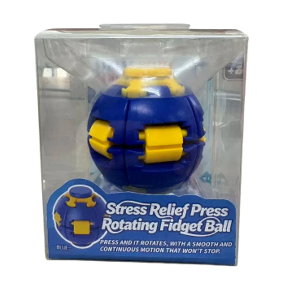 3D Printed Rotatable Fidget Ball Push Pop Spinning Finger Gyro Sphere Hard Plastic Stress Relief Sensory Toy Desk Decor Set Kit view 3