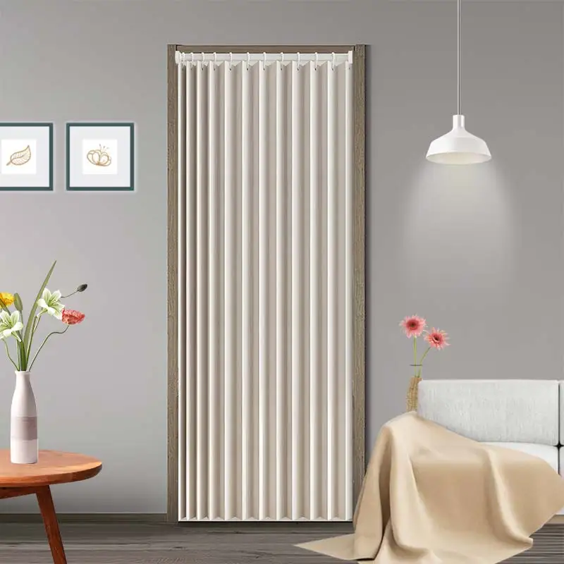 Folding Partition Curtain for Kitchen and Balcony, Soft Privacy Divider Panel with Elegant Drape and Modern Home Style