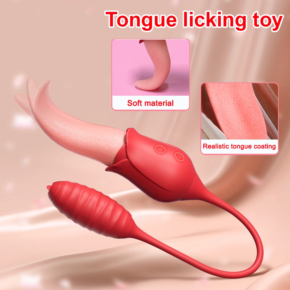 Tongue Licking Sucker Vibrator For Women Nipple Clit Stimulator Love Egg Dildo Vibrating Massager Female Adult Sex Toys