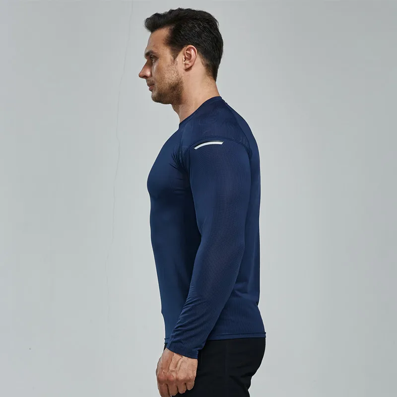 Camisetas deportivas de compresión para hombre, Tops de manga larga, camisetas ajustadas elásticas moldeadoras, ropa deportiva para correr, gimnasio y Fitness, otoño