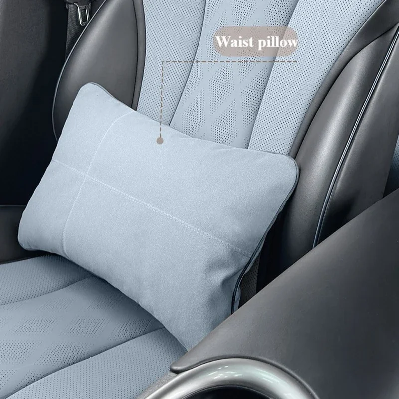 ONEY Headrest Neck Pillow for BYD Seagull Dolphin Suede Interior Seat Accessories Automotive Interior Accessories Mini Surf