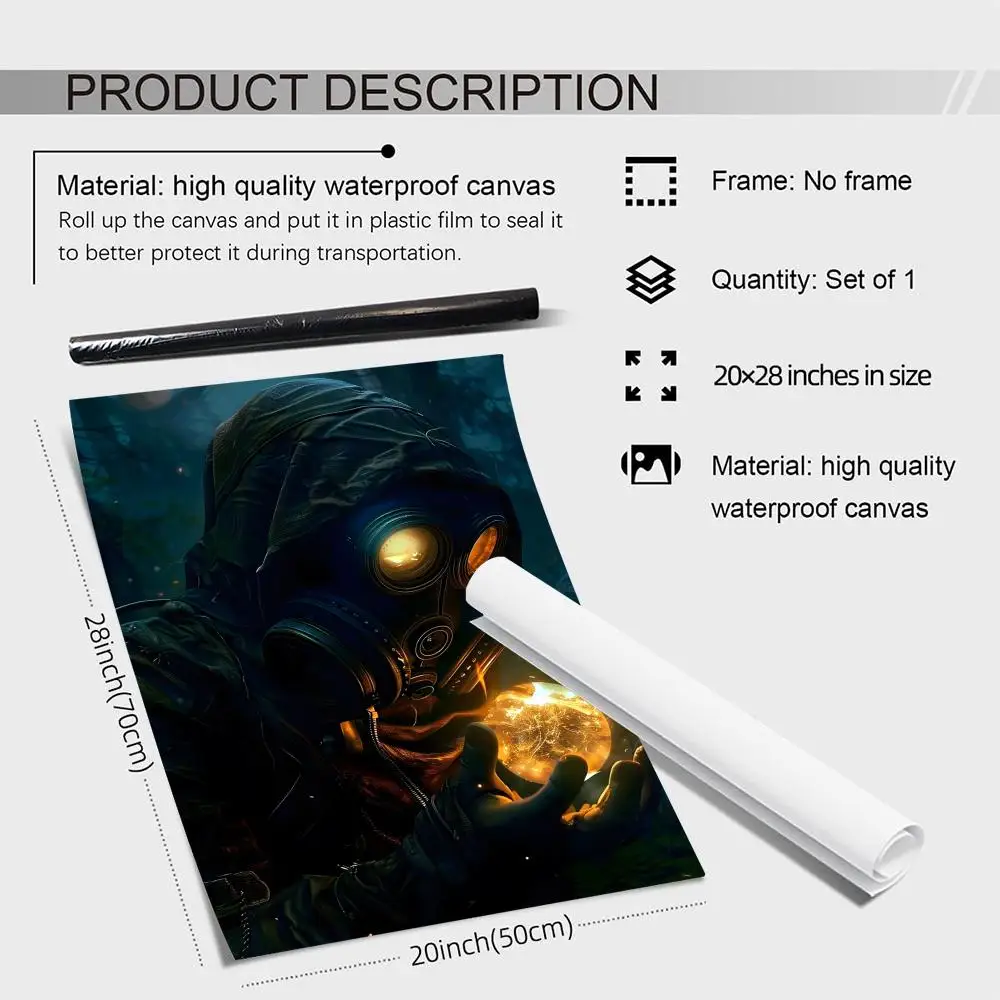 S.T.A.L.K.E.R 2 قلب كورنوبيل اللوحة الخط HD قماش المشارك تجعد الحرة مقاوم للماء جميع الفضاء جدار ديكور #4