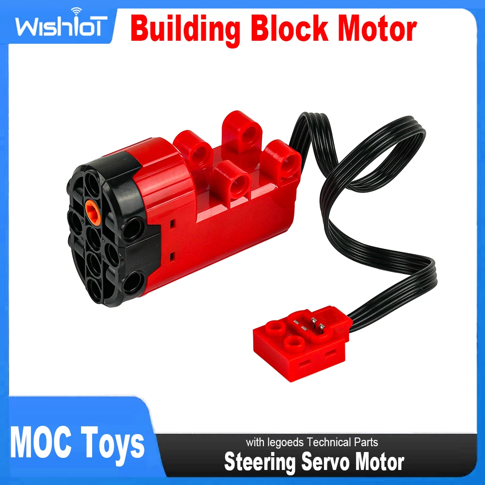 Bloques de construcción para coche y camión, Servomotor de 7,4 V, Motor de Control remoto de dirección, tecnología MOC, maquinaria para bricolaje, encendido