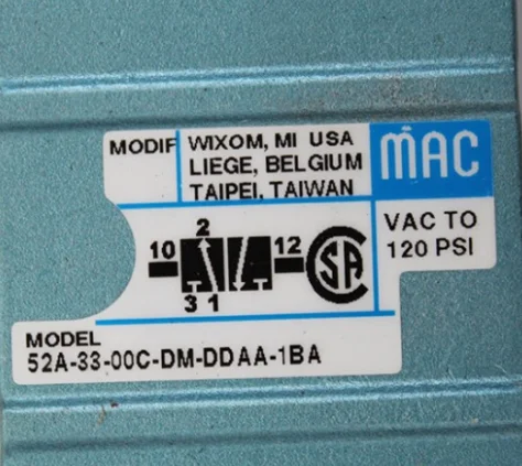 US MAC Solenoid Valve 52A-33-OOC 00C-DM-DDAA-1BA Original Genuine Free Shipping Negotiated Order