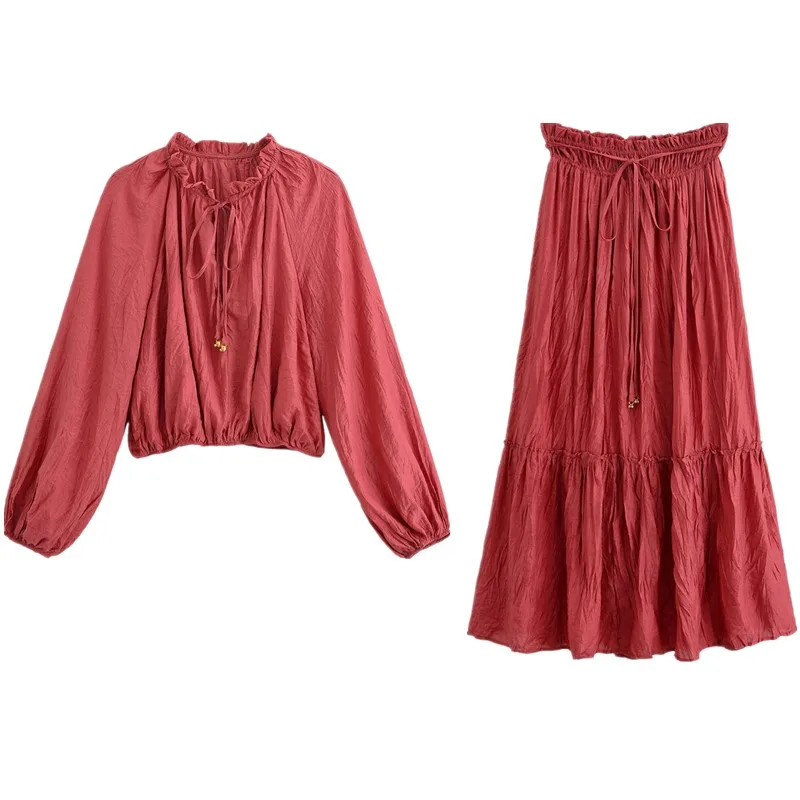 Sommer 2022 Damen Loose Long Sve V-Ne Top mit plissiertem Effekt Faionable Neuankömmling Geeignet für Kinder im Alter von 25 bis 35 Jahren