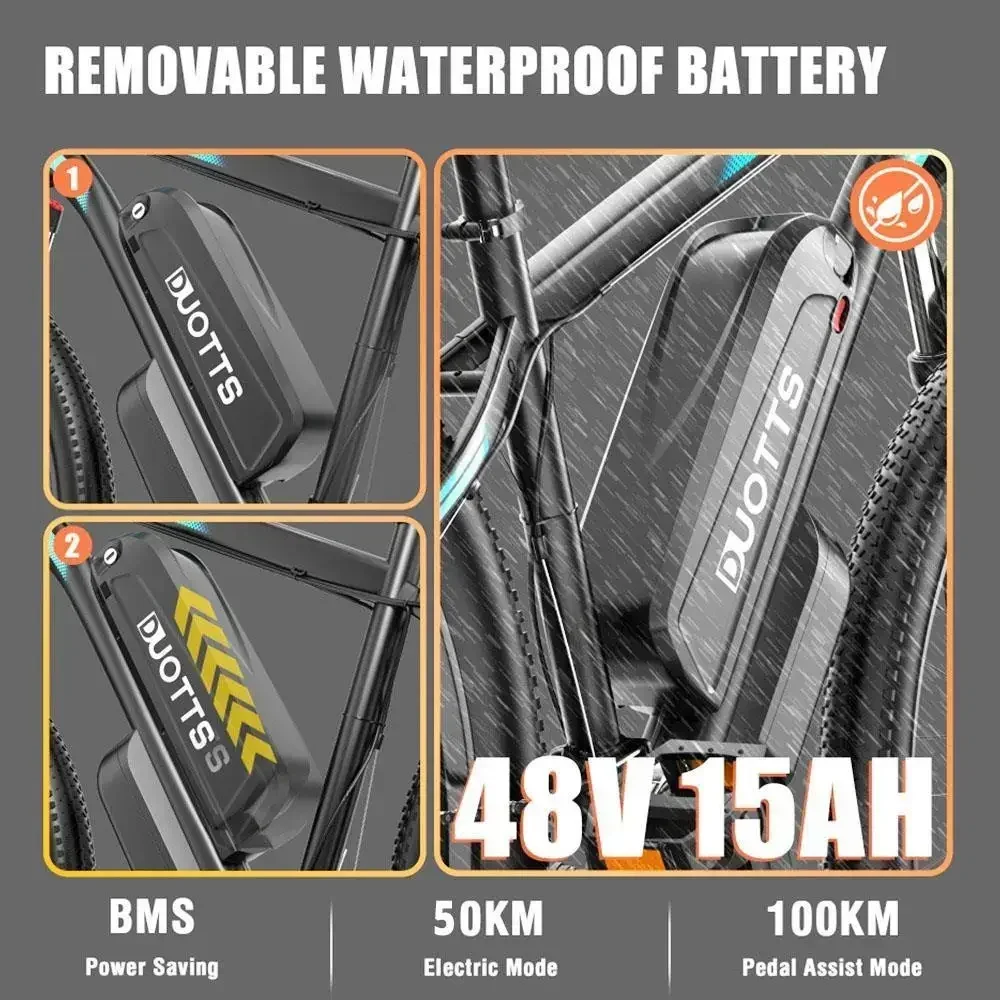 DUOTTS C29 Pro Ebike 750W 48V 30AH Removable Battery 21Speed Mountain Electric Bicycles Aldult City Road Commuter Electric Bike