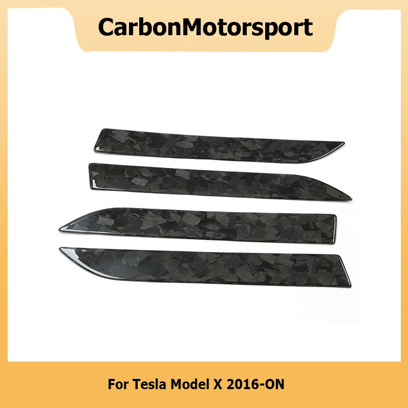 Add on Style Full Real Carbon Fiber Door Handle Cover Sticker for Tesla Model X 2016-ON 4 Pieces/set