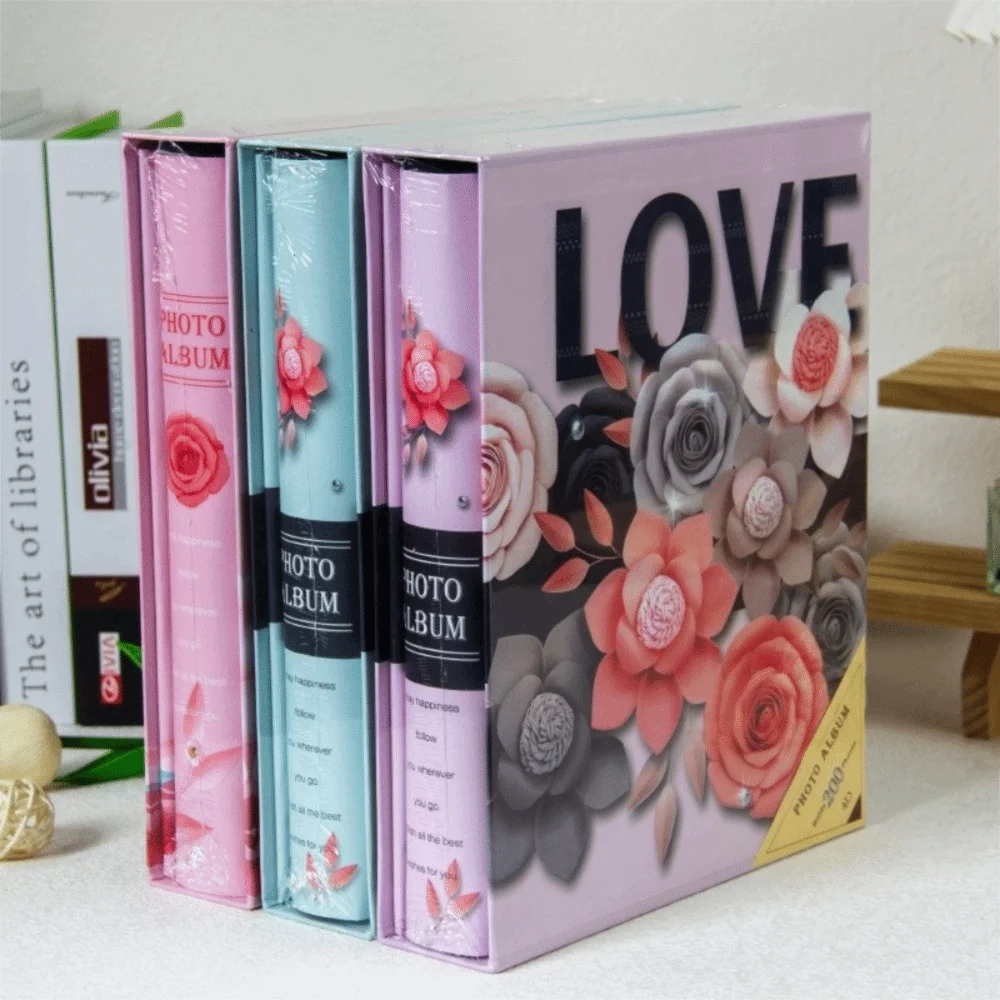 New 6 Inch 200 Pockets Photo Album Laminated Insert Pocket Scrapbook Album Large Capacity Photo Storage Home Storage