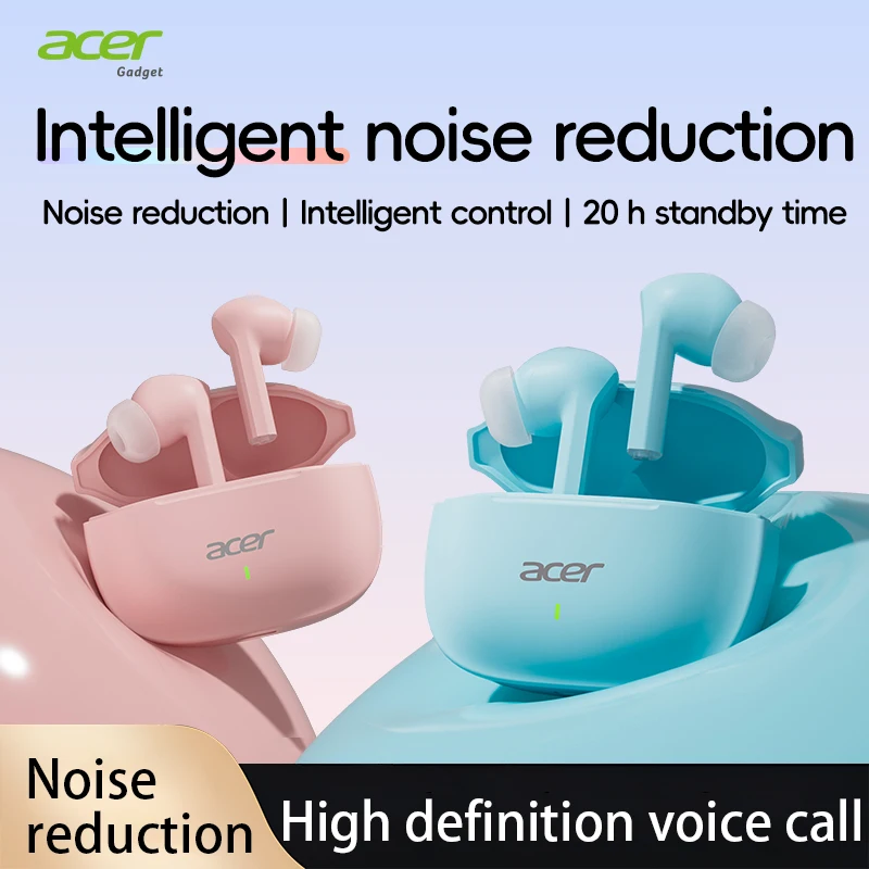 Acer Ohr504 Kabellose Bluetooth-Kopfhörer, In-Ear-Design, Geräuschunterdrückung, angenehm zu tragen, geeignet für Sport und Laufen, kompatibel mit Mobiltelefonen, Tablets und Laptops, Damenmodell,