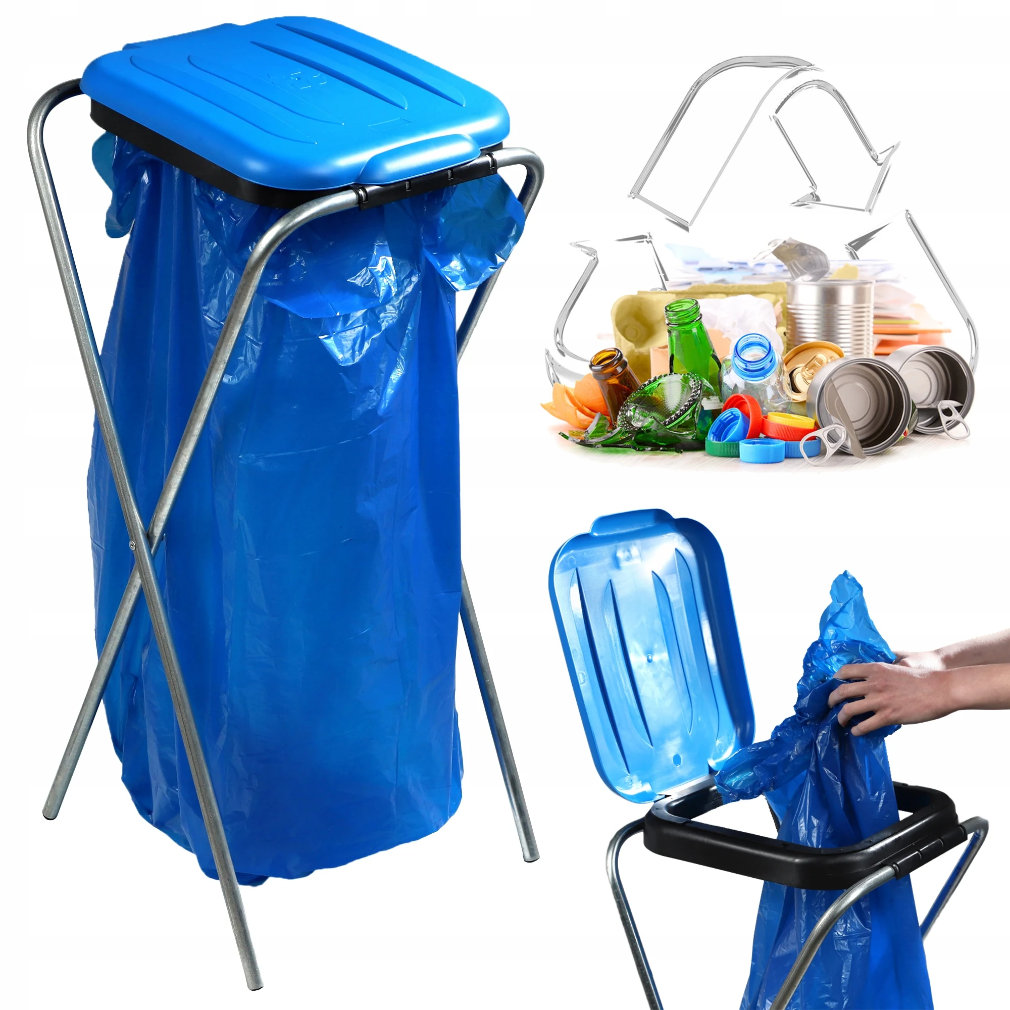 KADAX cesta de separación de basura, soporte para 1 bolsa, estante de 120L