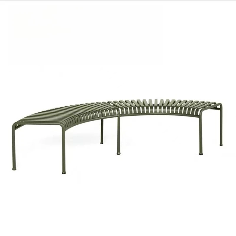 

Outdoor park wrought iron curved bench creative scenic spot square leisure back chair courtyard open-air table and chair set