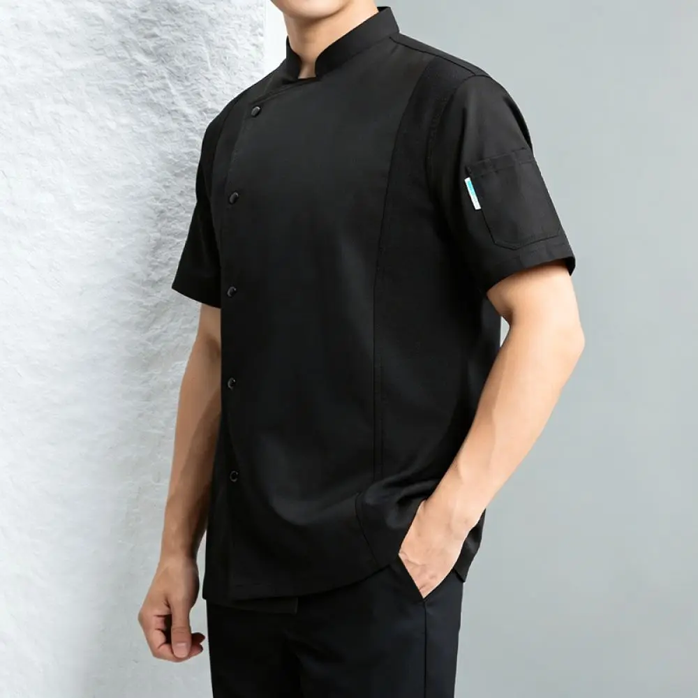 Professional Chef Uniform Waterproof Elastic Fabric Breathable Workwear Unisex For Cooking Hotel Kitchen Catering Apparel