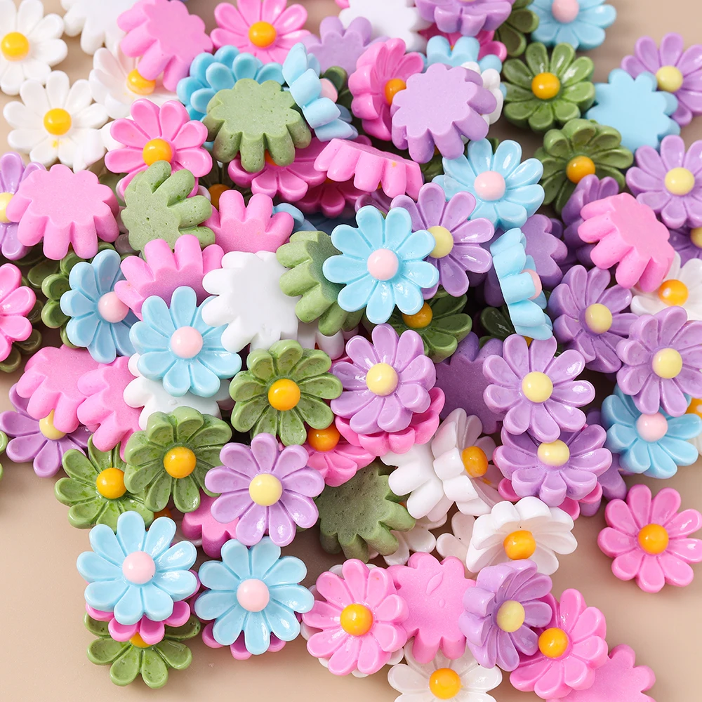 Leslie 15 Stück Neue Niedliche Mini Kawaii Blumen Flache Rückseite Harz-Cabochons Scrapbook DIY Mädchen Kinder Blumen-Haarspangen Schmuckzubehör – Detail 6