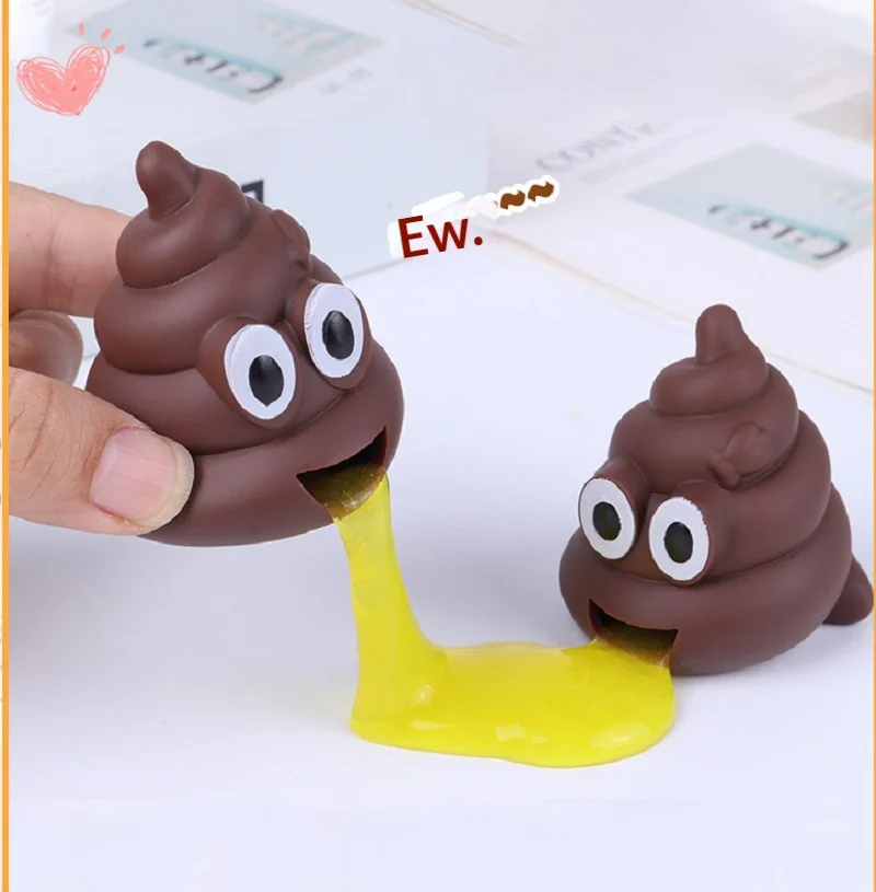

5Pcs Spoof Vomit Lazy Egg Poop Fun Stress Ball - Kneading Therapy Toy For Stress Relief Fun Pinching Game UncompressedFunny Toys