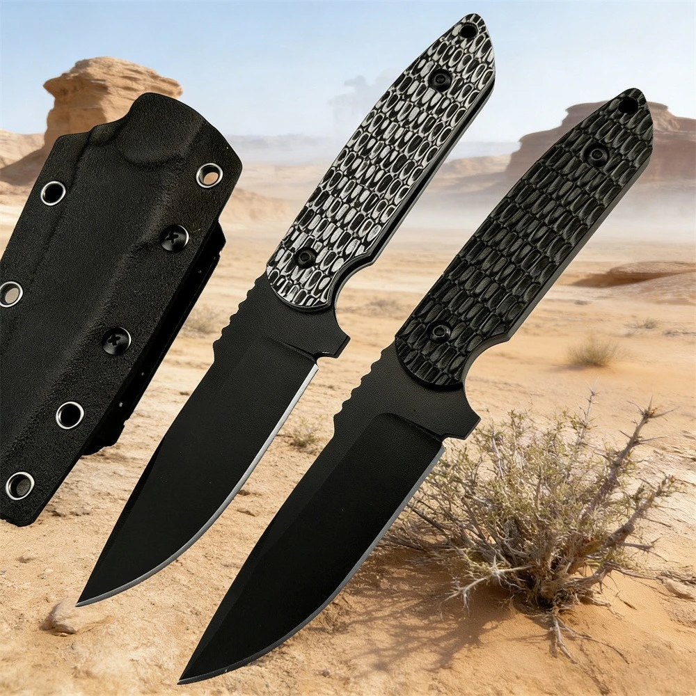 

Прочный нож с фиксированным клинком EDC, сталь 8Cr13MoV, рукоять G10, для охоты, туризма, экспедиций, самообороны, с ножнами