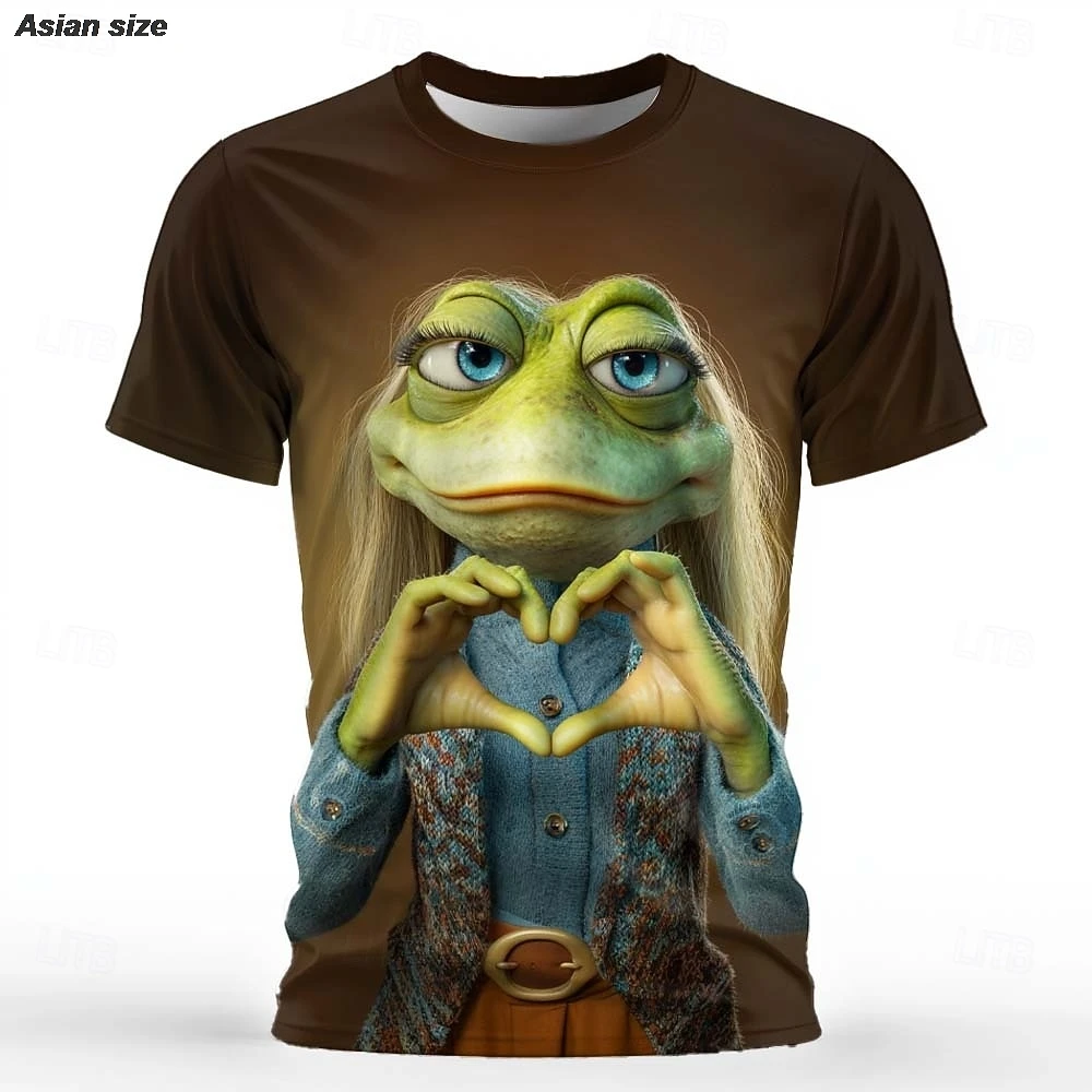 Men's Animal Funny T Shirt Short Sleeve T shirt 3D Print Crew Neck Shirt Exaggerated Designer Party Summer Spring  Apparel