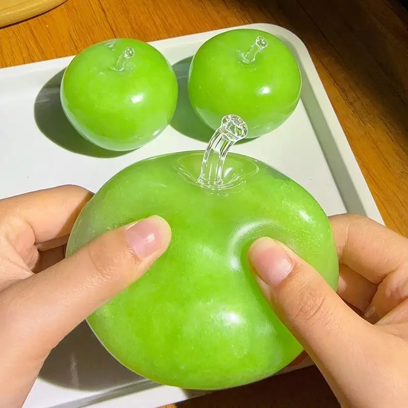 Green Snow Cone Shaped Stress Relief Toy Super Soft Realistic  Fidget Toy for Kids Adults Home Office Relaxation