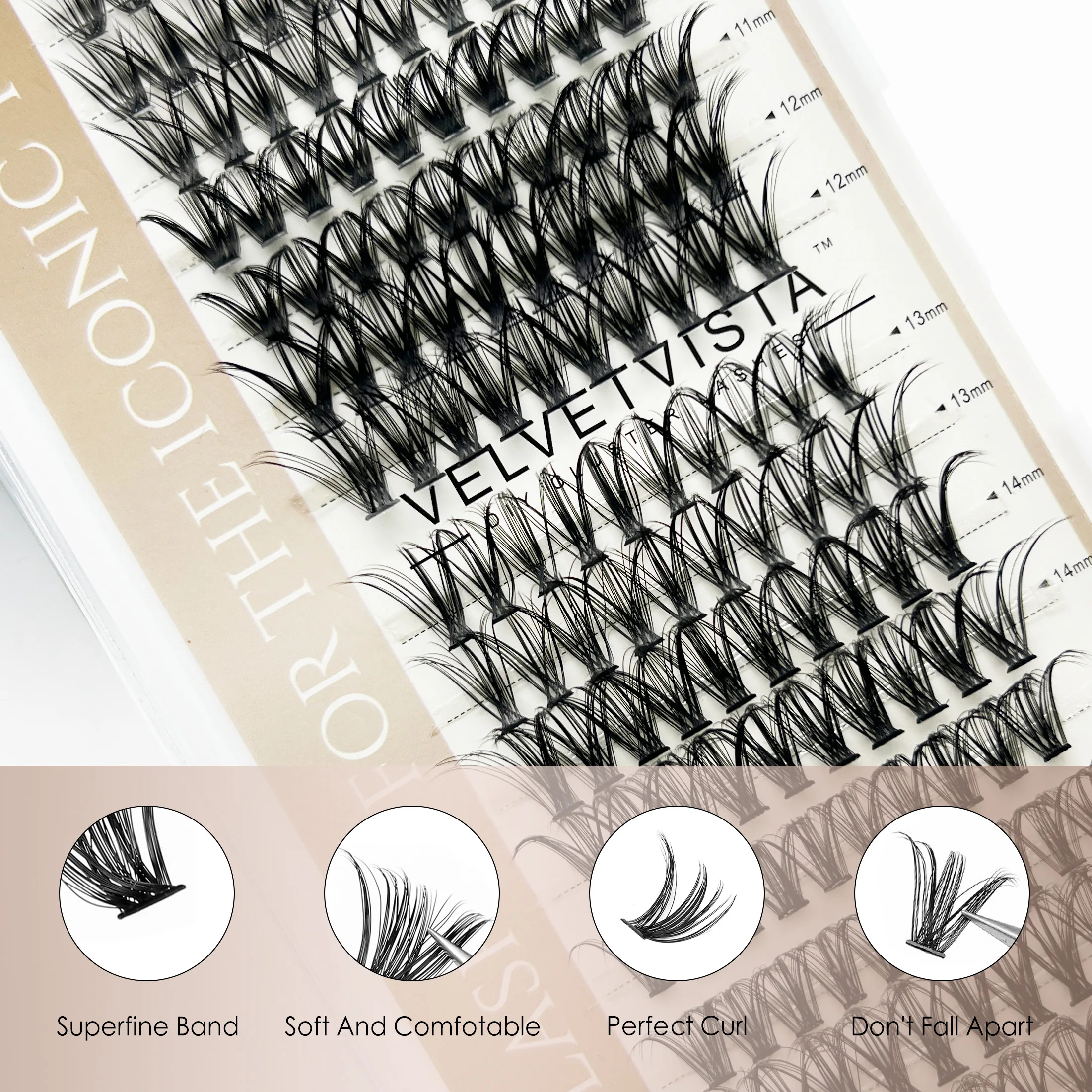 Kit di grappoli per ciglia fai-da-te di alta qualità Kit di estensione ciglia 30D con legame e sigillo per ciglia Rimuovi pinzette Trucco a tenuta forte