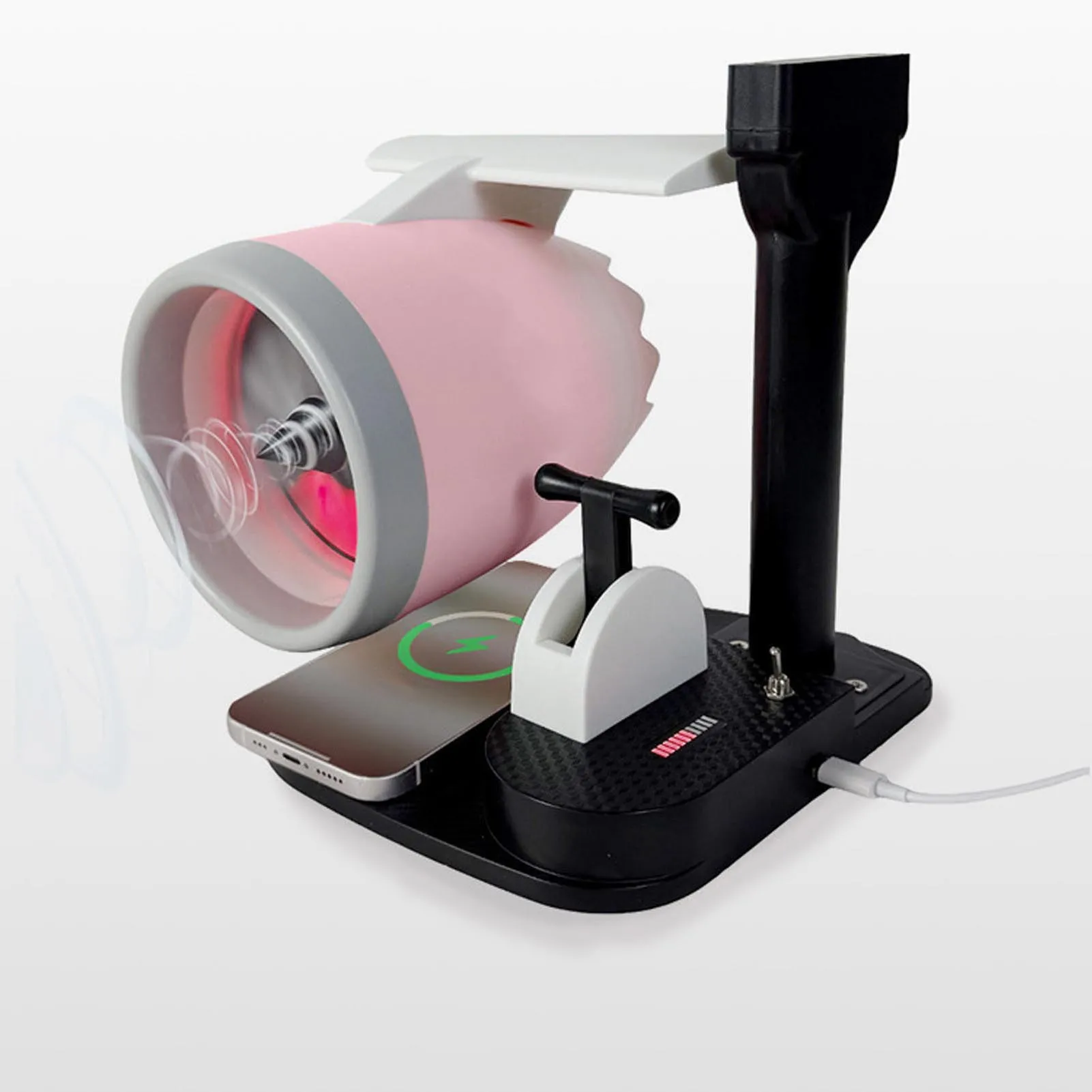 

Настольный вентилятор в форме двигателя 3-в-1, USB, 1.9A, 4000 об/мин, с подсветкой, для рабочего стола