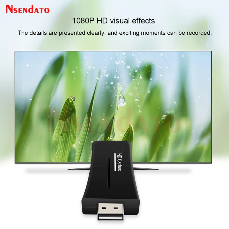 Nsendato UTVF007 USB2.0 untuk HD Video Catpure Kartu USB 2.0 HD 1 Cara Kartu Video Converter Adaptor untuk Windows XP/Vista/7/8/10