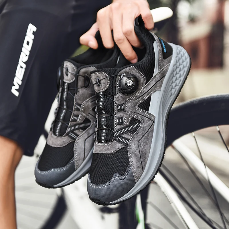 

Cycling shoes mtb Men Flat Pedal Mountain Footwear Bicycle Indoor Cycling Sneaker speed Lock Cleat shoes bicycle trekking shoes