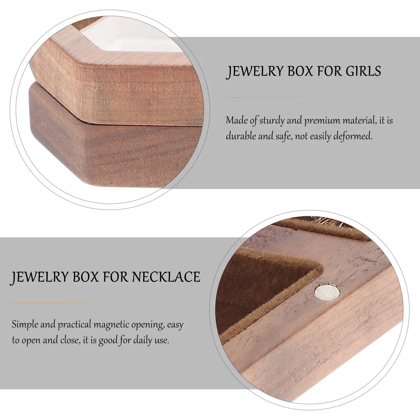 Caja de Joyería de Madera Vintage, Organizador Decorativo para Exhibición, Porta Collares para Niñas, Tamaño de Viaje, Caja de Regalo Decorativa