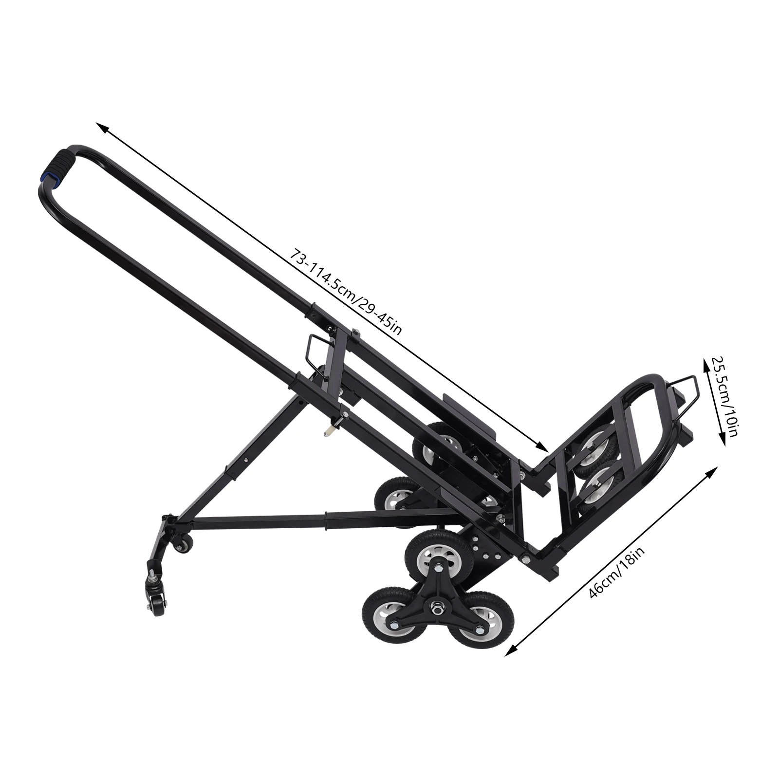 Folding Steel Hand Truck for Industrial and Household ,Transport Trolley with 150 kg Load Capacity and 2 Wheels, Foldable
