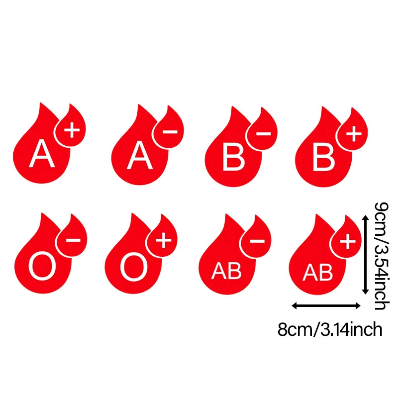 Picture 7: Blood Type Medical Alert Waterproof Vinyl Stickers For Motorcycle Helmet Car Laptop Decal