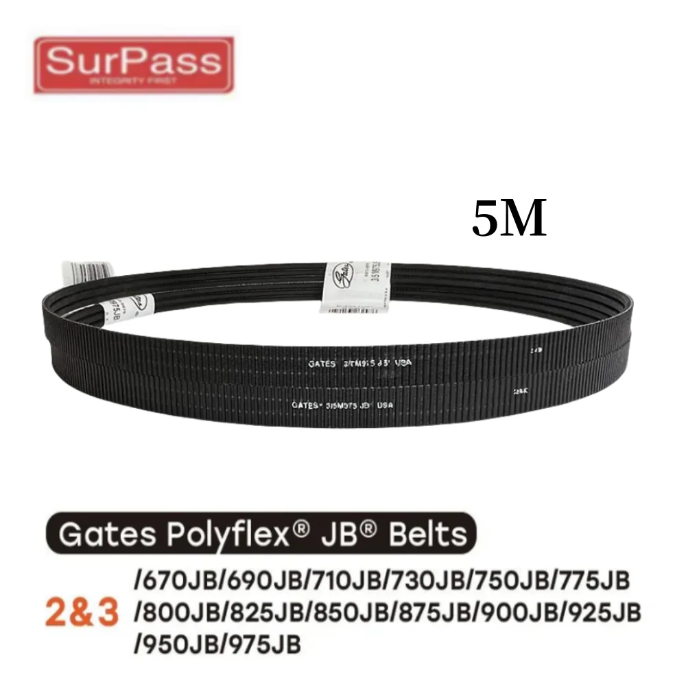 

Gates Polyflex® JB® Belts 2/5M and 3/5M 670JB/690JB/710JB/730JB/750JB/775JB/800JB/825JB/850JB-975JB Transmission Triangle Belt