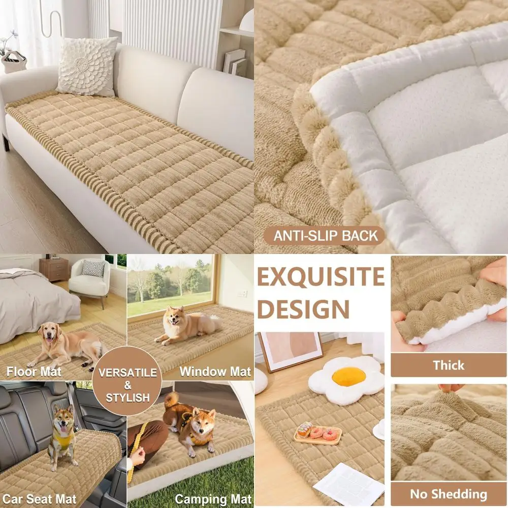 

Washable Non-Slip Fuzzy Pet Couch Cover for 3-Cushion Sofas, Thick Soft Slipcovers, Pet-Friendly Sofa Protectors