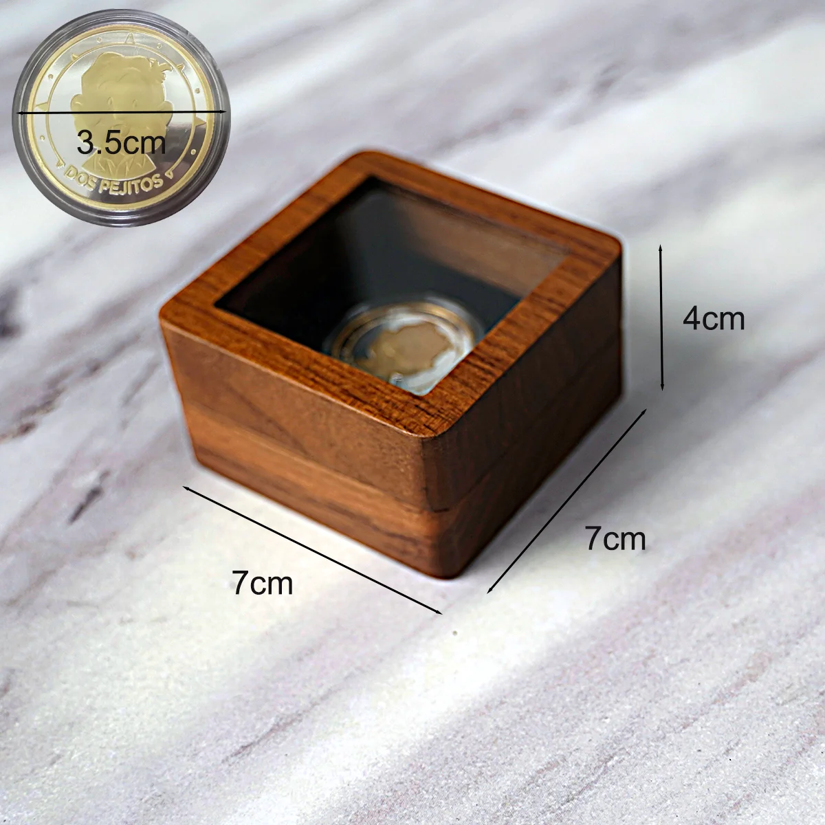 Walnut Wood Commemorative Coin Badge Box Gift Box Silver Coin Badge Ancient Coin Collection Box Gift Box
