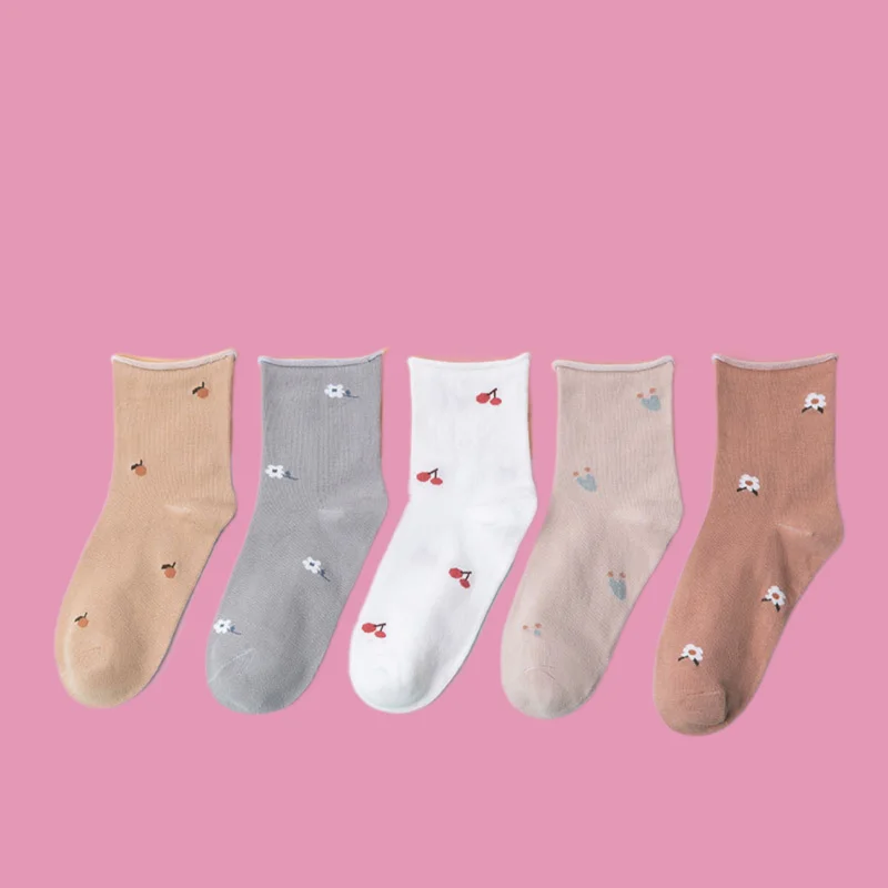 

2024 New 3/6 Pairs Postpartum Socks Loose Mouth Curled Middle-Tube Socks Pregnant Women Postpartum Non-Squeezing Cotton Socks