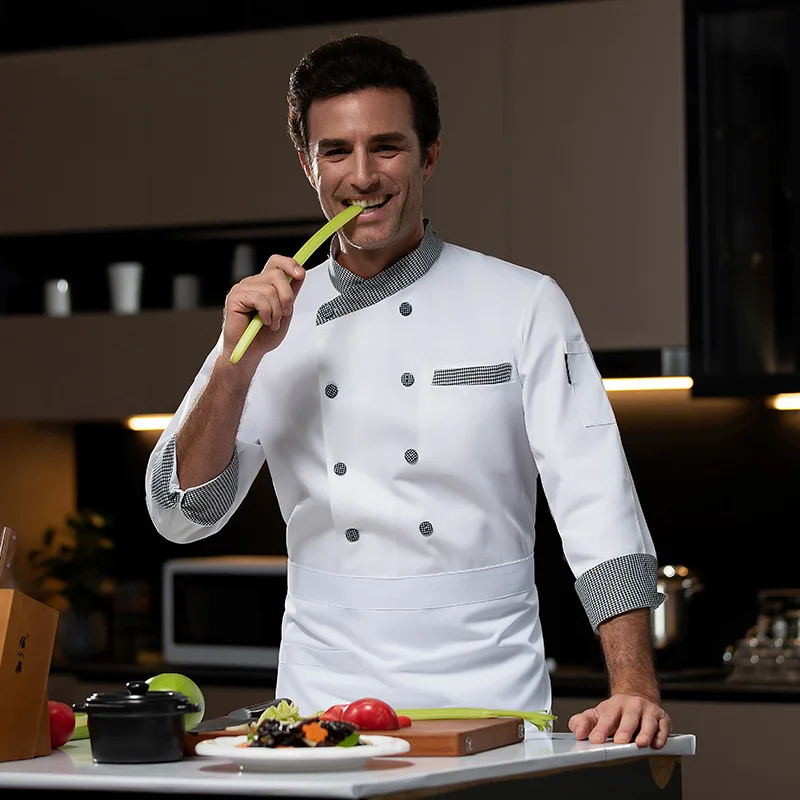 Western Restaurant Kochuniform Herbst Winter Outfit Catering Hotel Kantine Bäcker Konditorei Arbeitskleidung Langarm