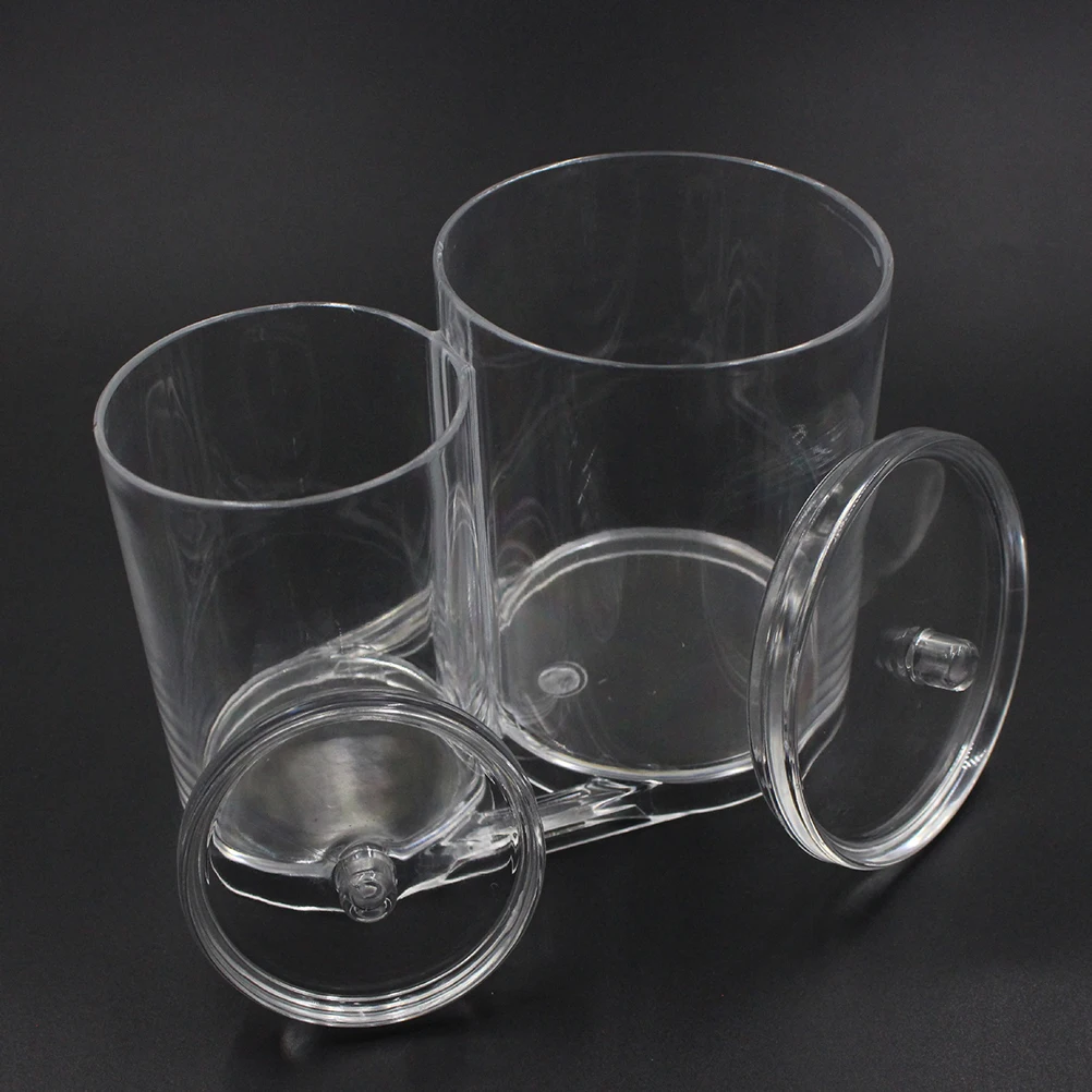 

Double Hole Cotton Swab Box Transparent Acrylic Large Capacity Makeup Organizer For Cotton Pads Holder Travel