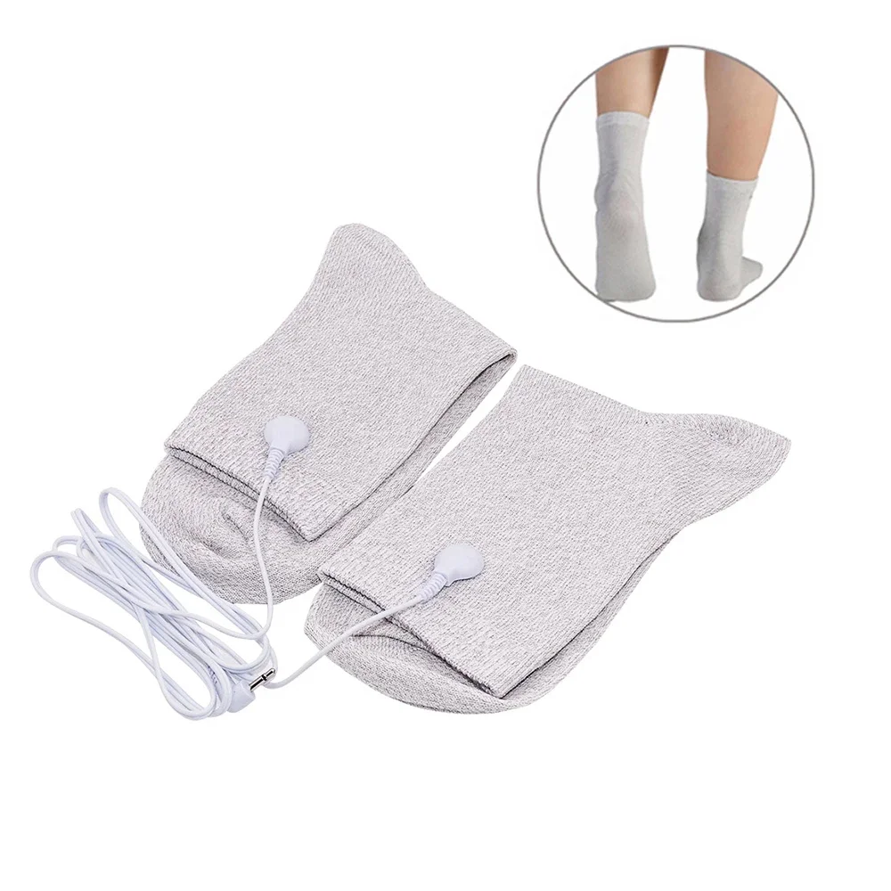 Conductive Silver Fiber TENS / EMS Electrode Treatment Gloves + Socks + Knee Pads + Bracers Acupressure Device Accessories 2.5MM