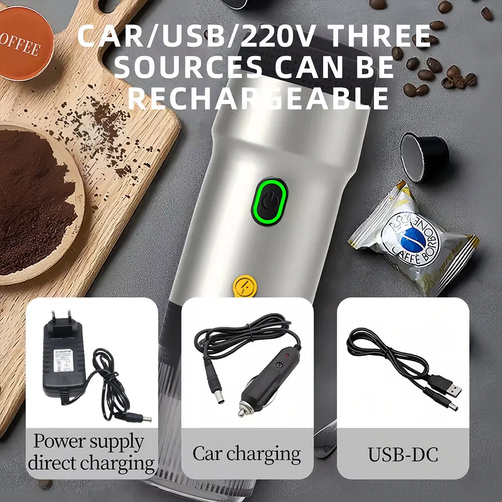 Хорошее качество OEM/ODM портативная кофемашина для эспрессо 7500 мАч 12 В портативная кофеварка 3-в-1 15 бар портативная кофеварка