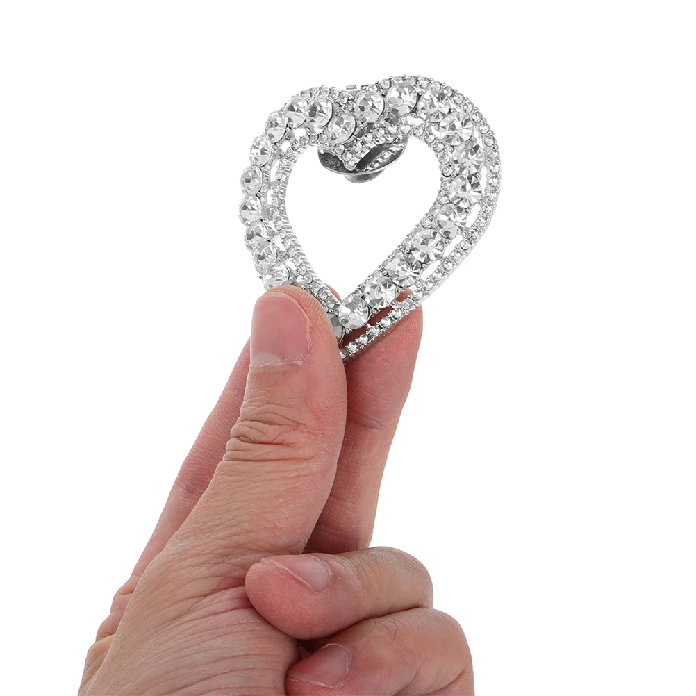 

4Pcs Removable Heart Rhinestone Shoe Buckles Clip-on Decorative Accessories Wedding Party Shoe Charms High Heels Clips