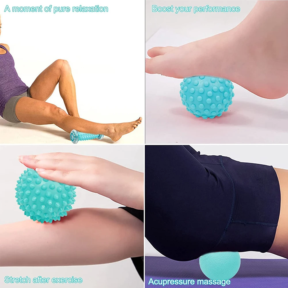 Massage Ball &Foot Roller,Spiky Ball,Massage Roller-Ergonomic Design to Relieve Plantar Fasciitis,Deep & Superficial Muscle Pain