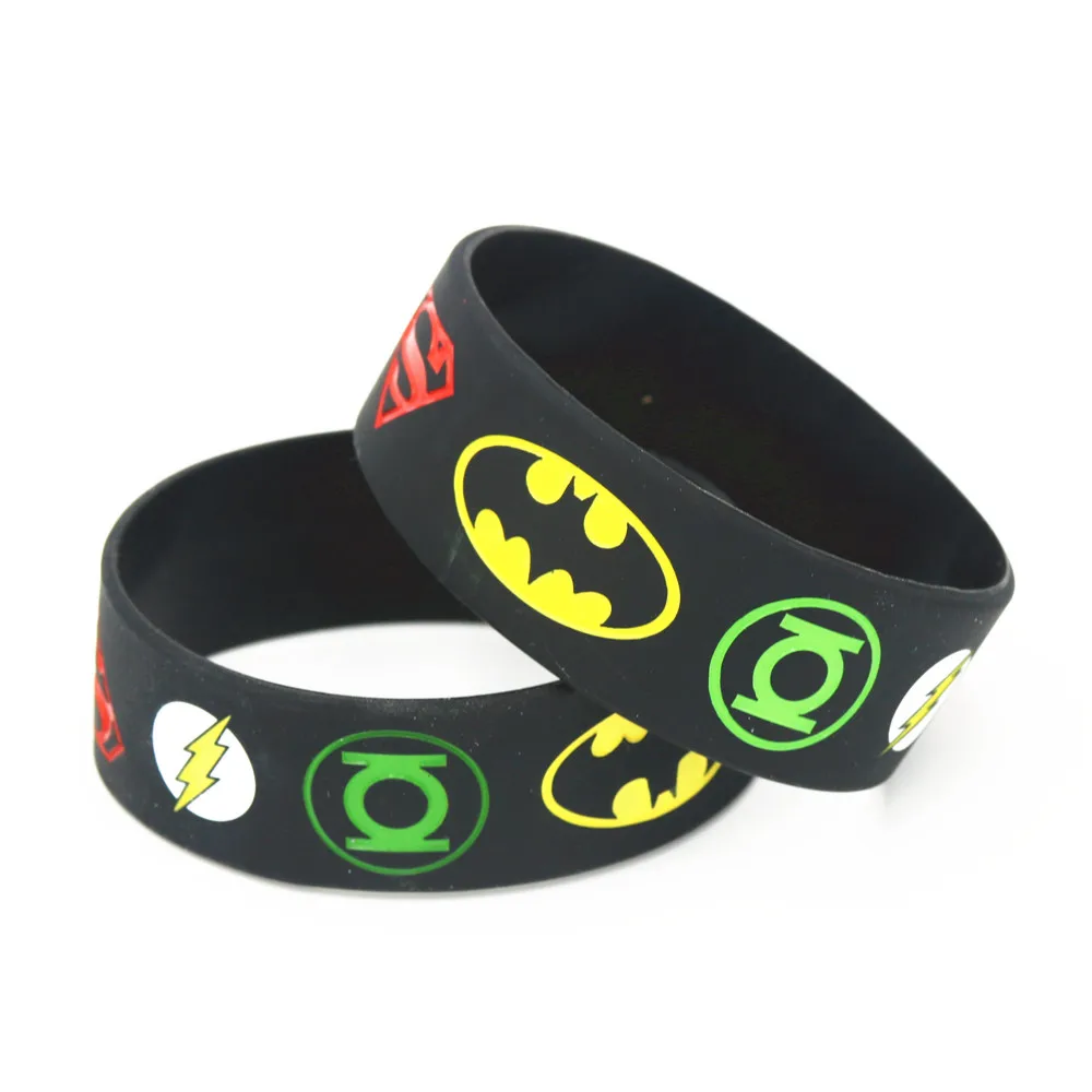 1PC Wide 25mm Bat Black White Movie Silicone Rubber Bracelets & Bangles Men Women Bangles for Fans SH047