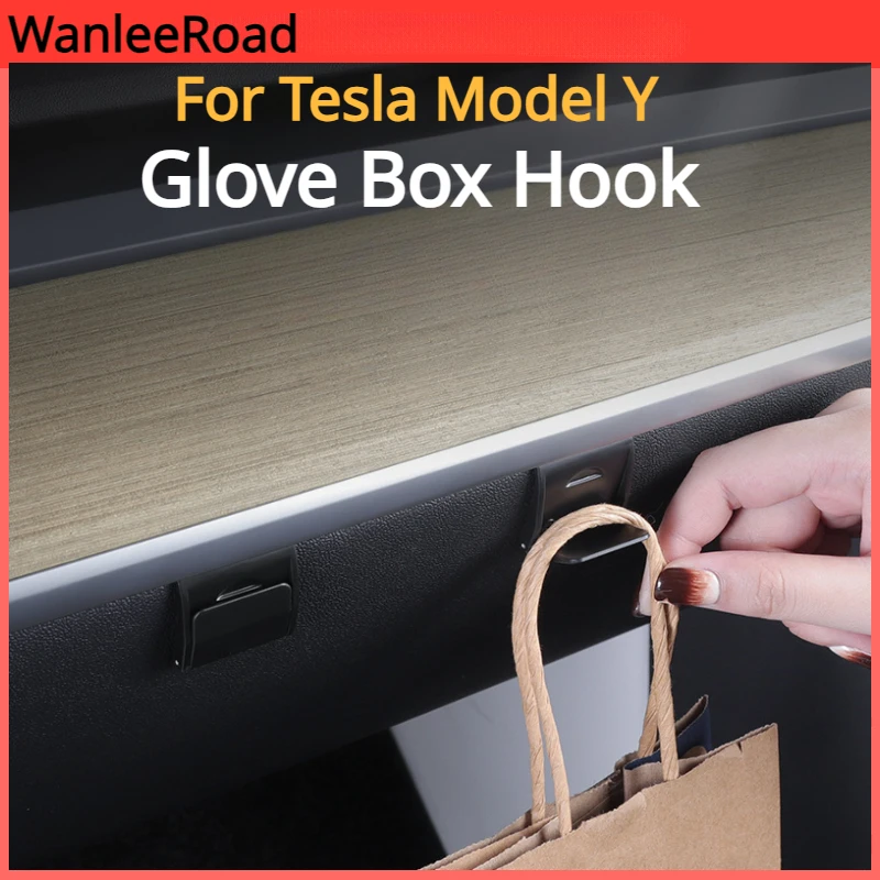 Glove Box Hook for Tesla Model Y Storage Clip Holder Hang Bag Umbrella Hook Organizer Modely Car Interior Accessories 2022-2023