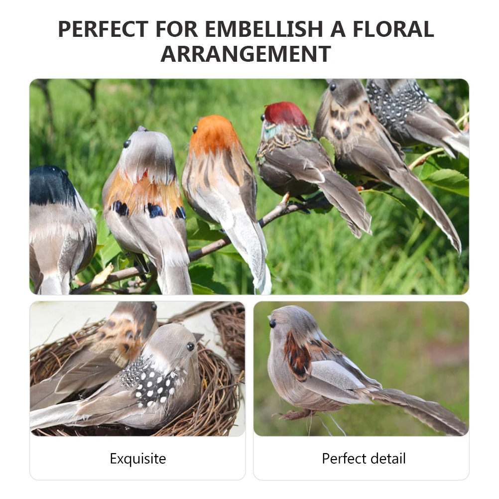 ديكور حديقة الطيور الاصطناعية، صناعة متقنة، تحفيز الطيور لترتيبات الزهور، مشهد صياغة