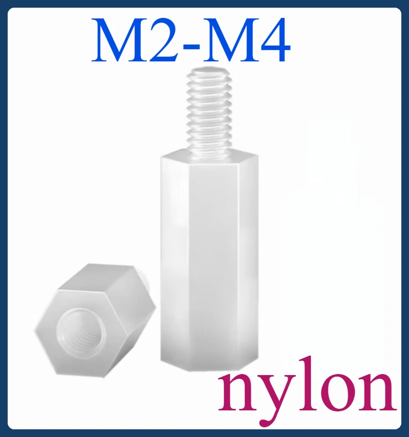 

Nylon motherboard against PCB support circuit board cylindrical column plastic hexagonal bolts and nut kit M2 M2.5 M3 M4